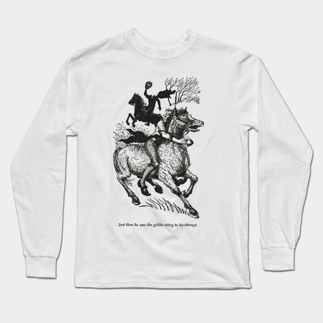 The Legend of Sleepy Hollow Washington Irving Illustration Long Sleeve T-Shirt by buythebook86